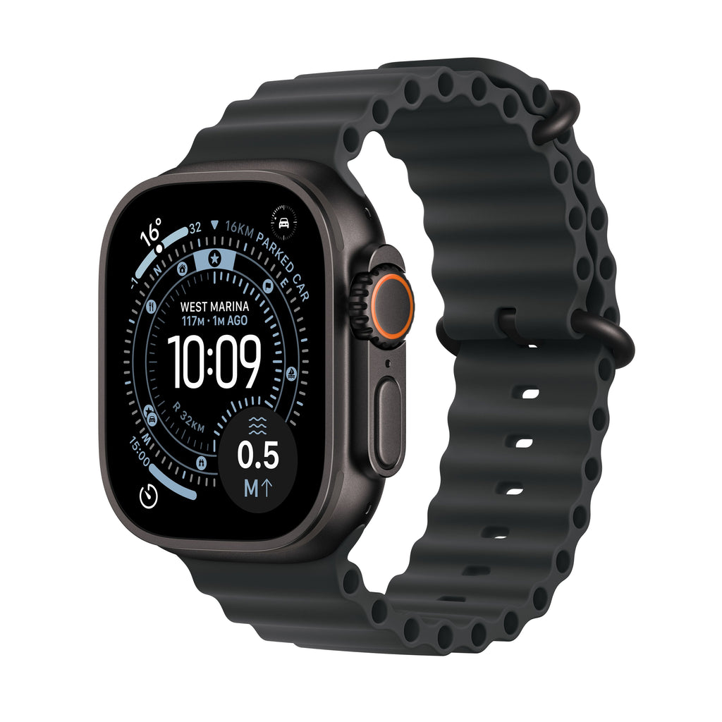 Apple Watch Ultra 3 de 49 mm en titanio negro con correa Ocean negra — foto 1 de 8