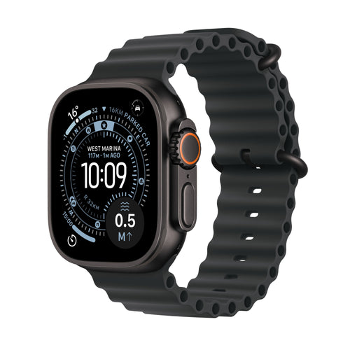 Apple Watch Ultra 3 de 49 mm en titanio negro con correa Ocean negra — foto 1 de 8