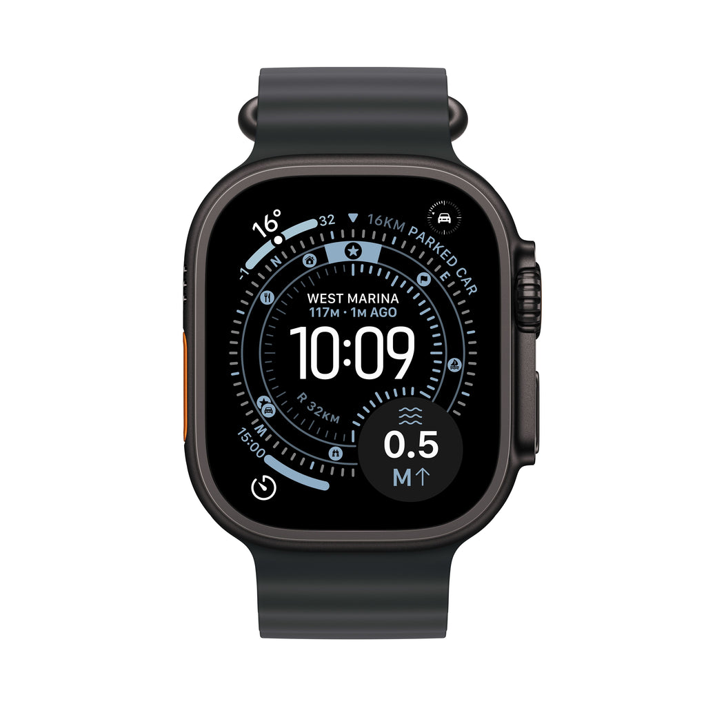 Apple Watch Ultra 3 de 49 mm en titanio negro con correa Ocean negra — foto 2 de 8